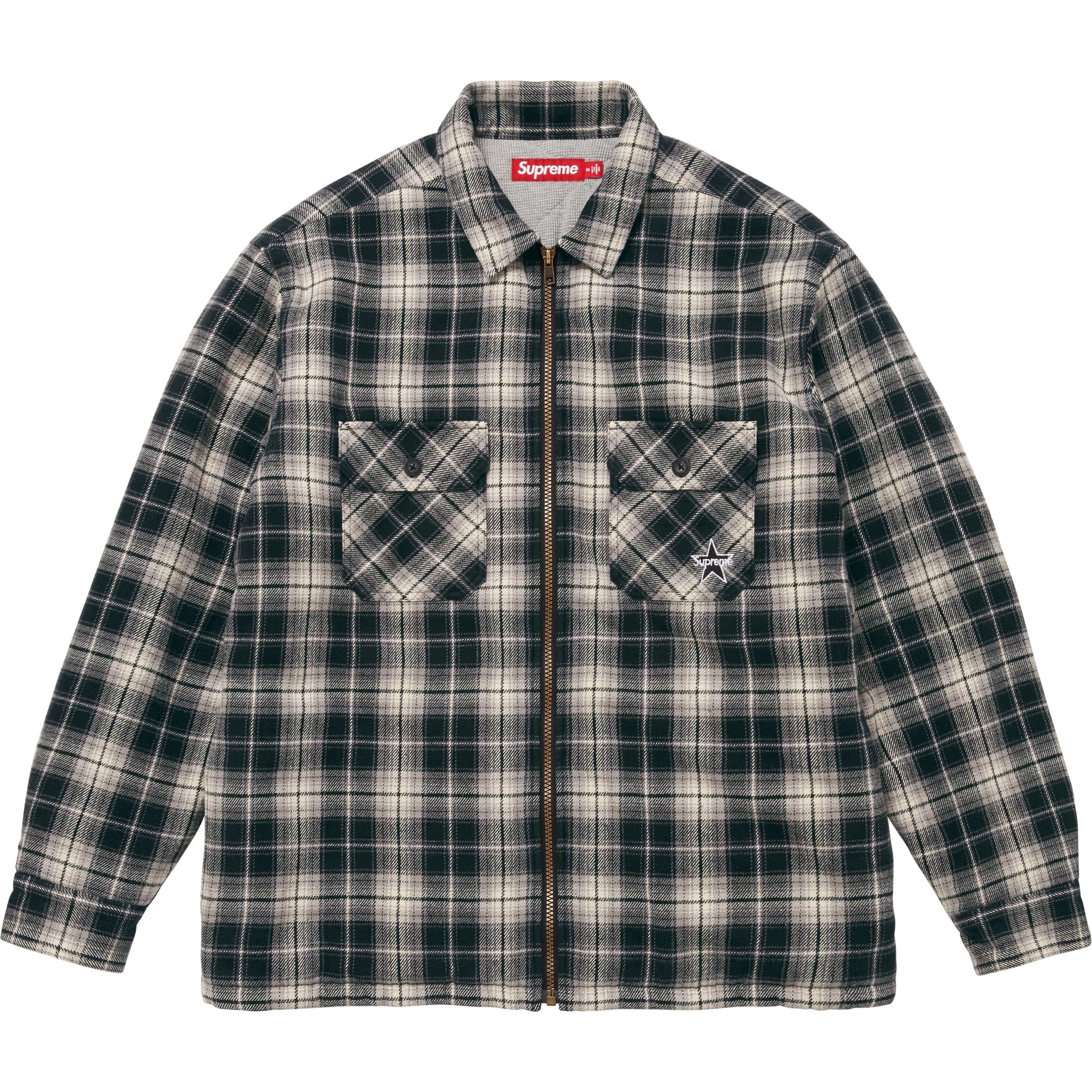 Thermal Lined Zip Up Flannel Shirt view 10
